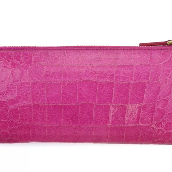 miu miu length leather Authentic used press wallet Croco tone pink type - Picture 2 of 9
